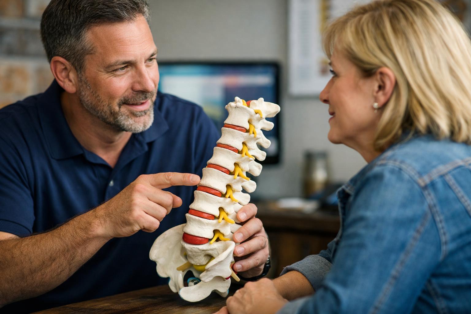 Spinal Alignment in Chiropractor: Spinal Alignment is the proper positioning of the vertebrae in the spine—visual guide